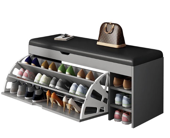 Dulap pentru pantofi tip bancheta GRI 100 X 34 X 51